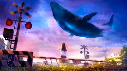 黄昏少女星河鲸的邂逅