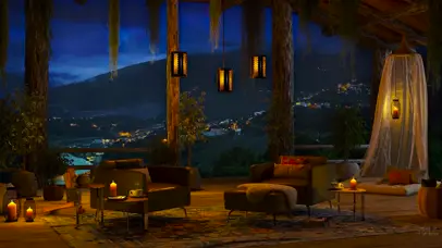 在农舍雨声中入眠