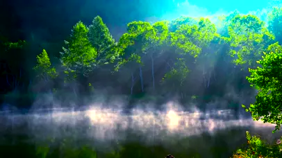 治愈湖面雾气4k