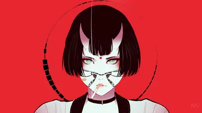 赛博朋克日本鬼怪少女