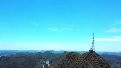 4K清镇红枫湖风景电塔高塔