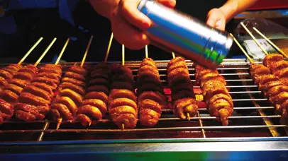 4K烧烤烤面筋美食