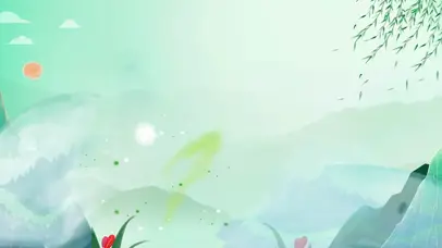 节气谷雨清新自然春雨