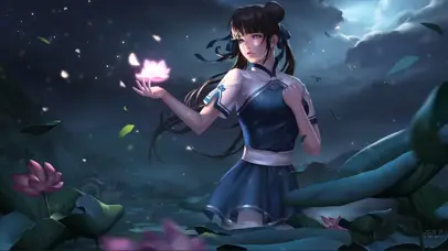 荷花池少女
