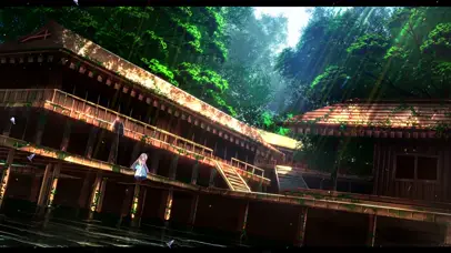 幽静森林湖中