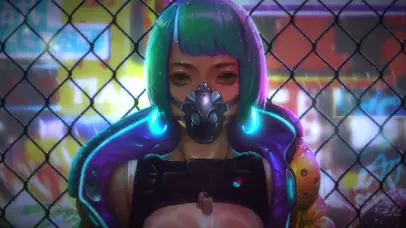 赛博朋克淋雨女孩