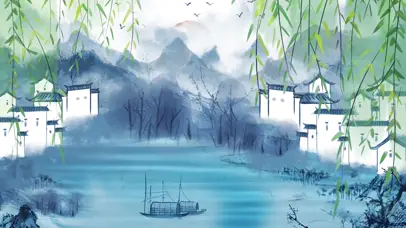 山水画江南水乡