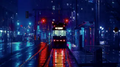 车站雨夜玻璃雨滴