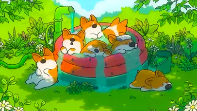 水中纳凉的柯基