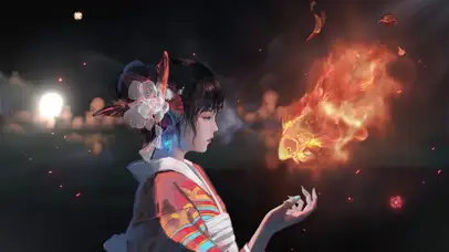 浴衣流泪金鱼少女