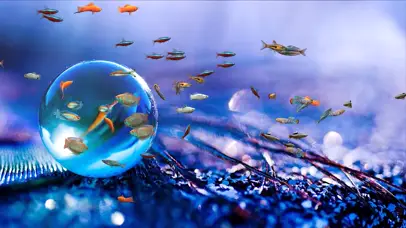 梦幻水晶球水族箱