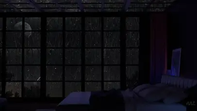 雨夜卧室窗户雨声