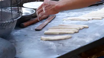 4K炸油条美食早点早餐路边摊