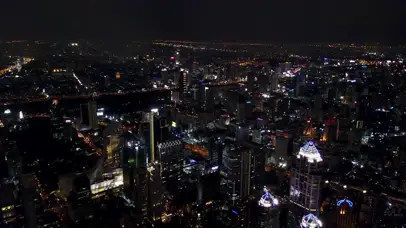 4K 高清 曼谷交通空中夜观