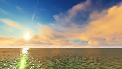 蓝天白云唯美大海