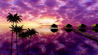 4K浪漫晚霞大海