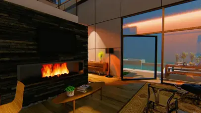 4K温馨的雪天室内