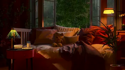 下雨天舒适的客厅