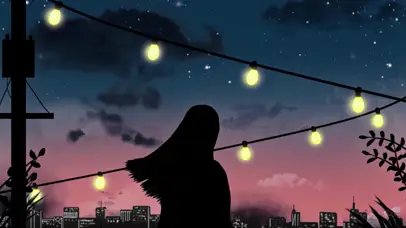 夏の夜空と虫の音