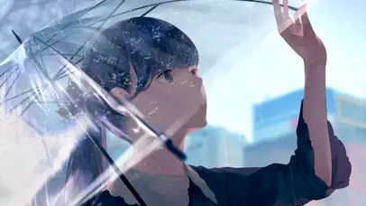 雨天清新少女