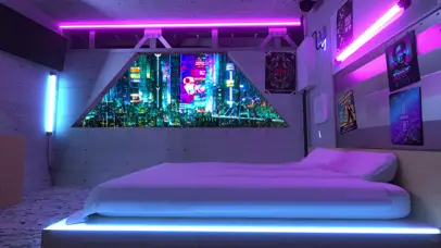 4k赛博朋克霓虹房间