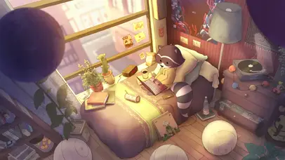 悠闲玩电脑小浣熊