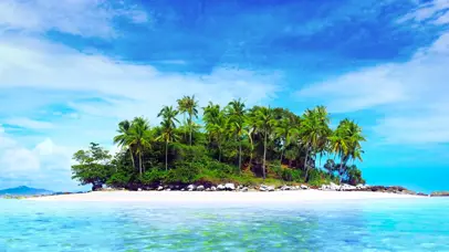 蓝天海岛风景4k