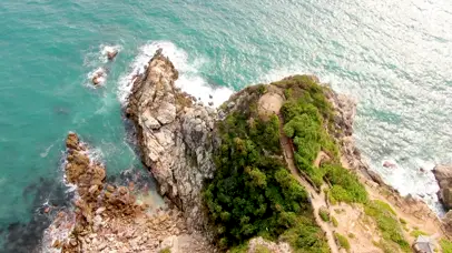 4K海边礁石岛屿自然风光