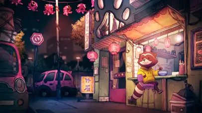 吃拉面的小浣熊