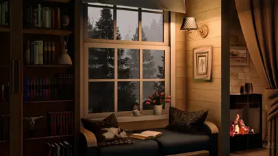 雨夜舒适的阅读角落