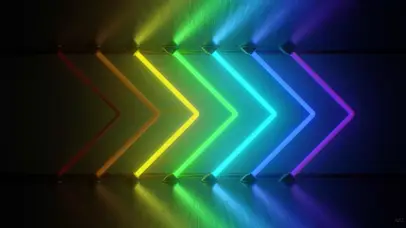 复古彩虹霓虹箭头