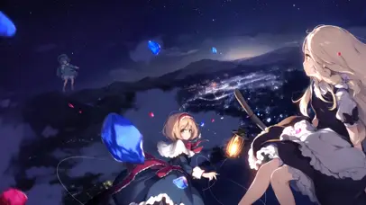 城市夜空的魔法少女