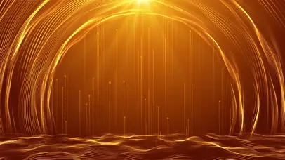 4K大气金色粒子圆环