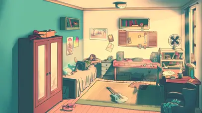 房间里听着音乐