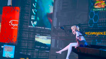 赛博朋克 城市少女