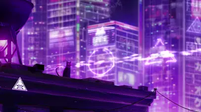 4K赛博朋克未来城市