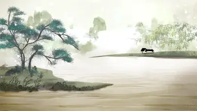 古朴中国风水墨风诗词