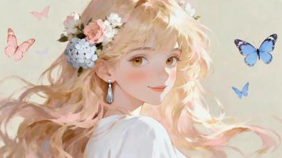 4K阳光金发少女