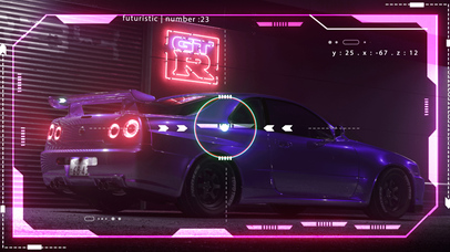 4K炫酷科技HUD跑车GTR