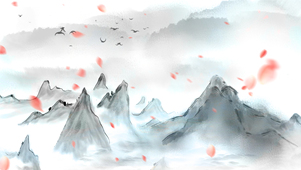 中国风高雅水墨山水风景动态壁纸
