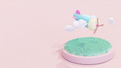 在草坪上飞行的小飞机