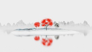 四季水墨山水图