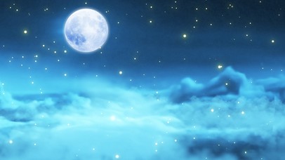 唯美夜晚云海月亮动态壁纸