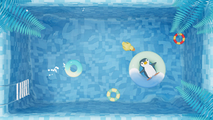 3D清凉企鹅泳池