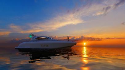 4K日落豪华游艇~