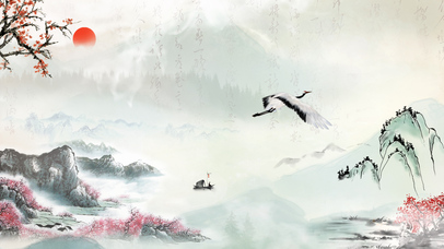 中国风唯美山水风景视频古风水墨