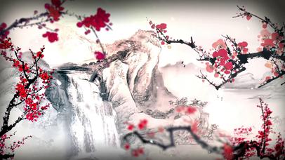 水墨国画梅花盛放