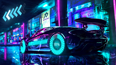 炫酷科技 赛博朋克 跑车