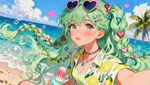 夏日海滩少女