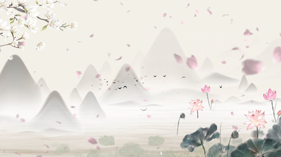 唯美高雅中国古风水墨山水画